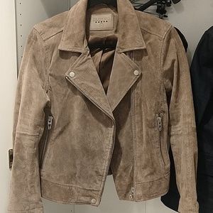 BlankNYC Genuine Suede Moto Jacket Petite M